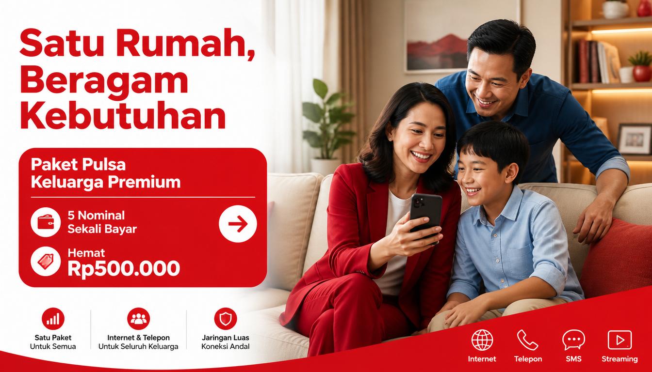 Paket Pulsa Keluarga Premium 5 Nominal Sekali Bayar Hemat Rp500.000