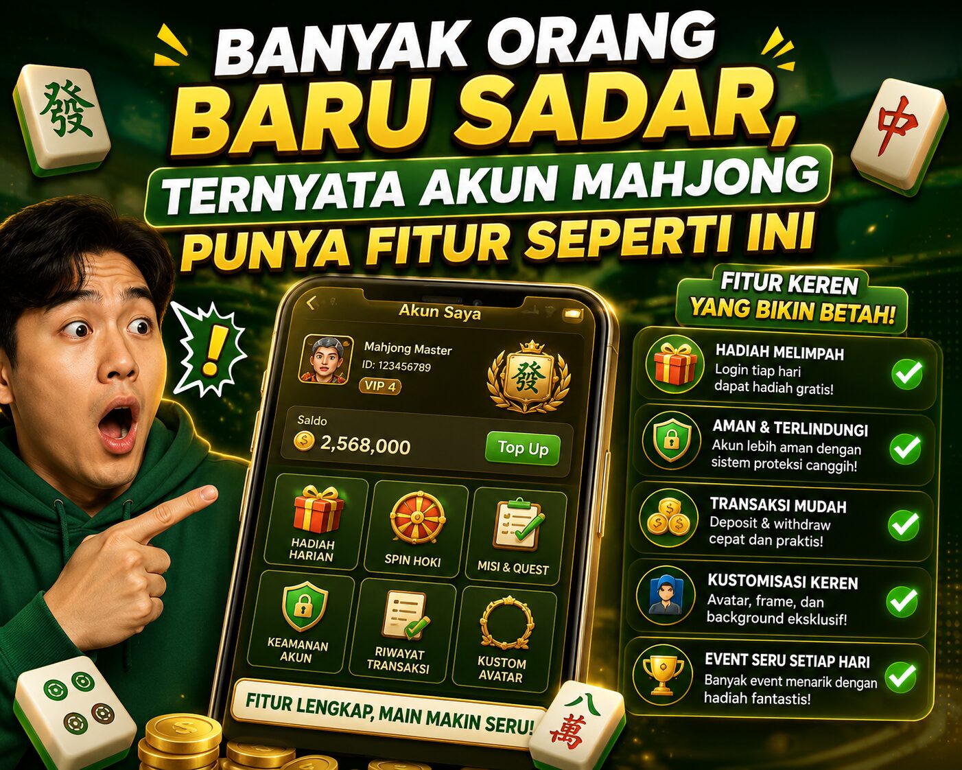 Banyak Orang Baru Sadar, Ternyata Akun Mahjong Punya Fitur Seperti Ini