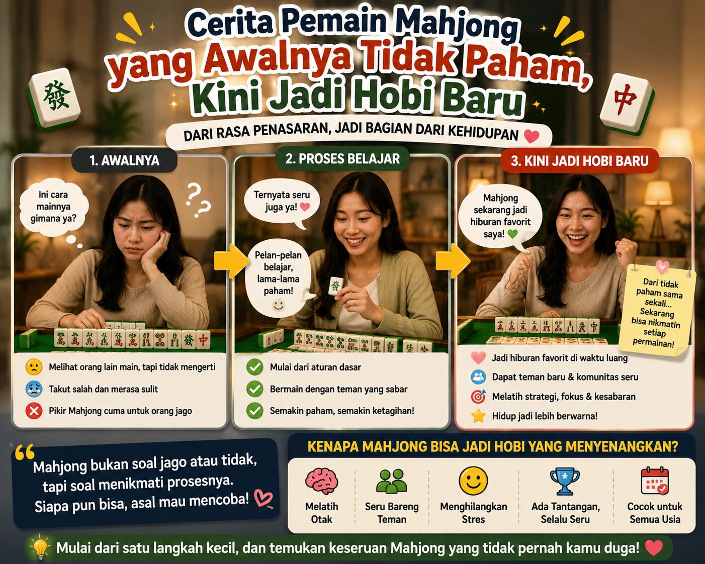 Cerita Pemain Mahjong yang Awalnya Tidak Paham, Kini Jadi Hobi Baru